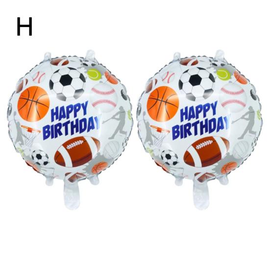 2Pcs Festival Balloons Inflatable Lightweight Multiple Ball Patterns Multi-style Reusable Decoration Aluminum Sports Themed Happy Festival Balloons
