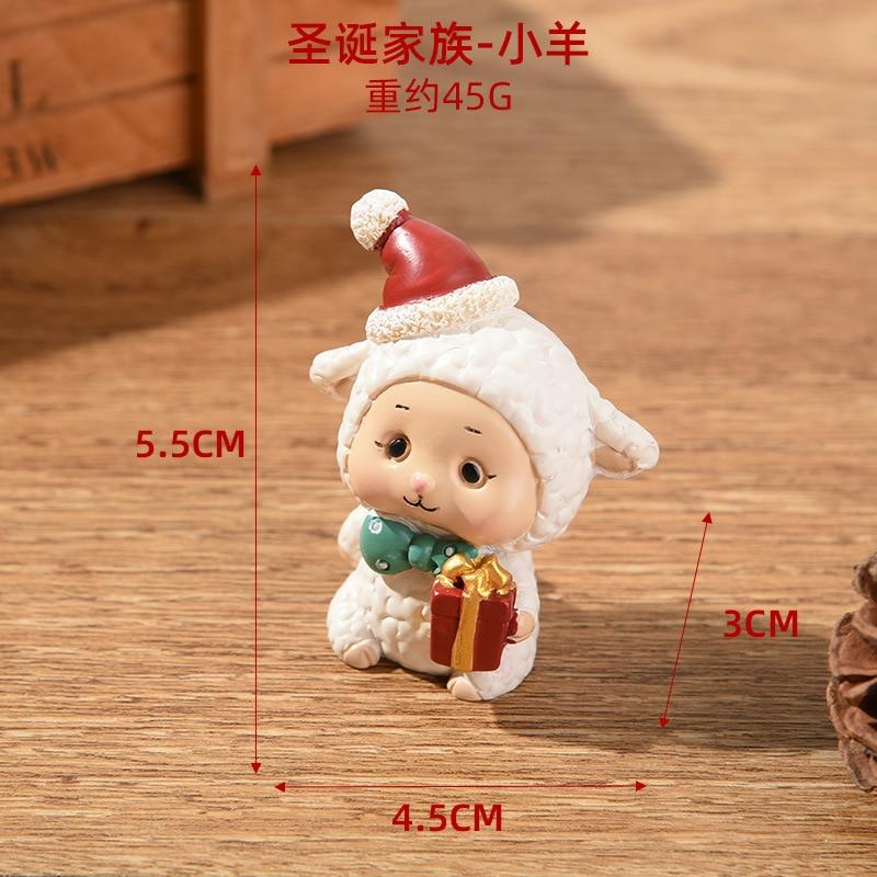 Christmas Resin Family Animal Decoration Creative Home Mini Christmas Tree Old Man Gift