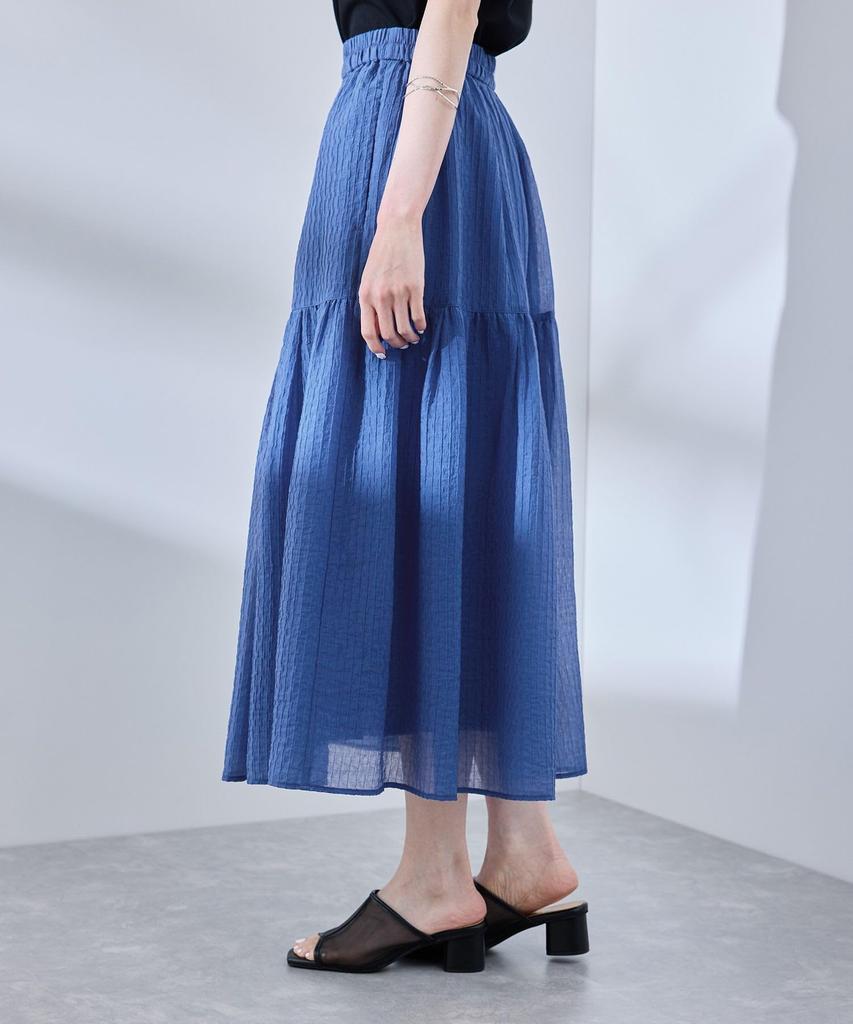 ROPE PICNIC Sheer Tiered Skirt GDC15110 Blue Main (44)