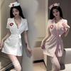 Golden Night Passionate Nurse Seductive Deep V Role Play Lingerie Set