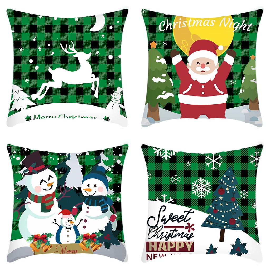 Popular Christmas Pillowcases for Holidays Santa Claus Linen Home Decoration Pillowcases