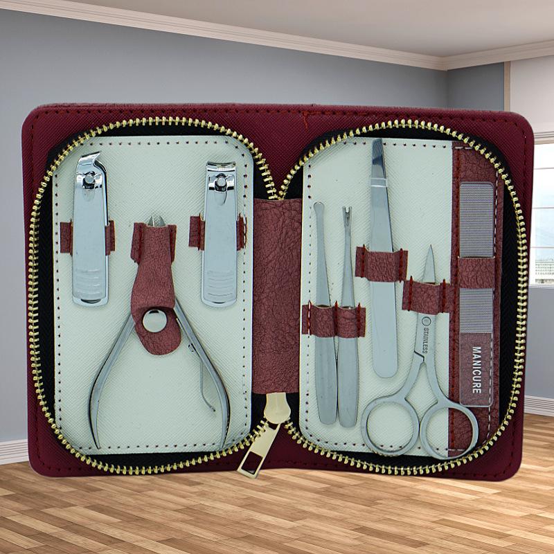 Premium 8-Piece Stainless Steel Nail Clipper & Cuticle Nipper Set with Zipper Pouch