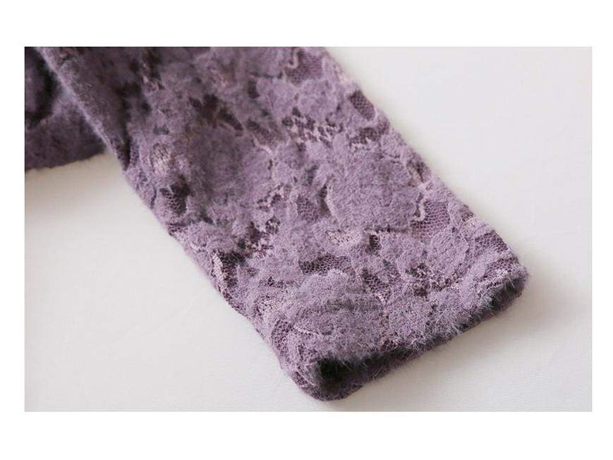 Women's V-Neck Lace Mesh Velvet Top - Long-Sleeve, Slim, Stylish for Autumn/Winter