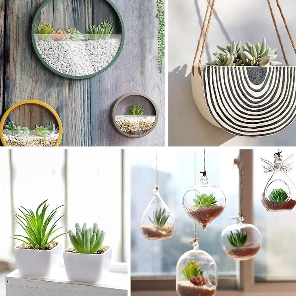 HappyHapi 12 Pcs Artificial Succulents Mini Fake Plants Unpotted Faux Succulent for Craft, Small Plastic Succulents Assortment in Flocked Green