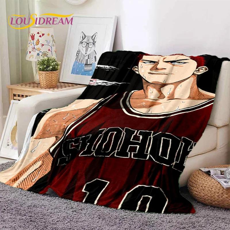 Cartoon Slam Dunk Basketball Anime Soft Flannel Blanket for Beds Bedroom Sofa Picnic,Throw Blanket for Outdoor Leisure Nap Gift