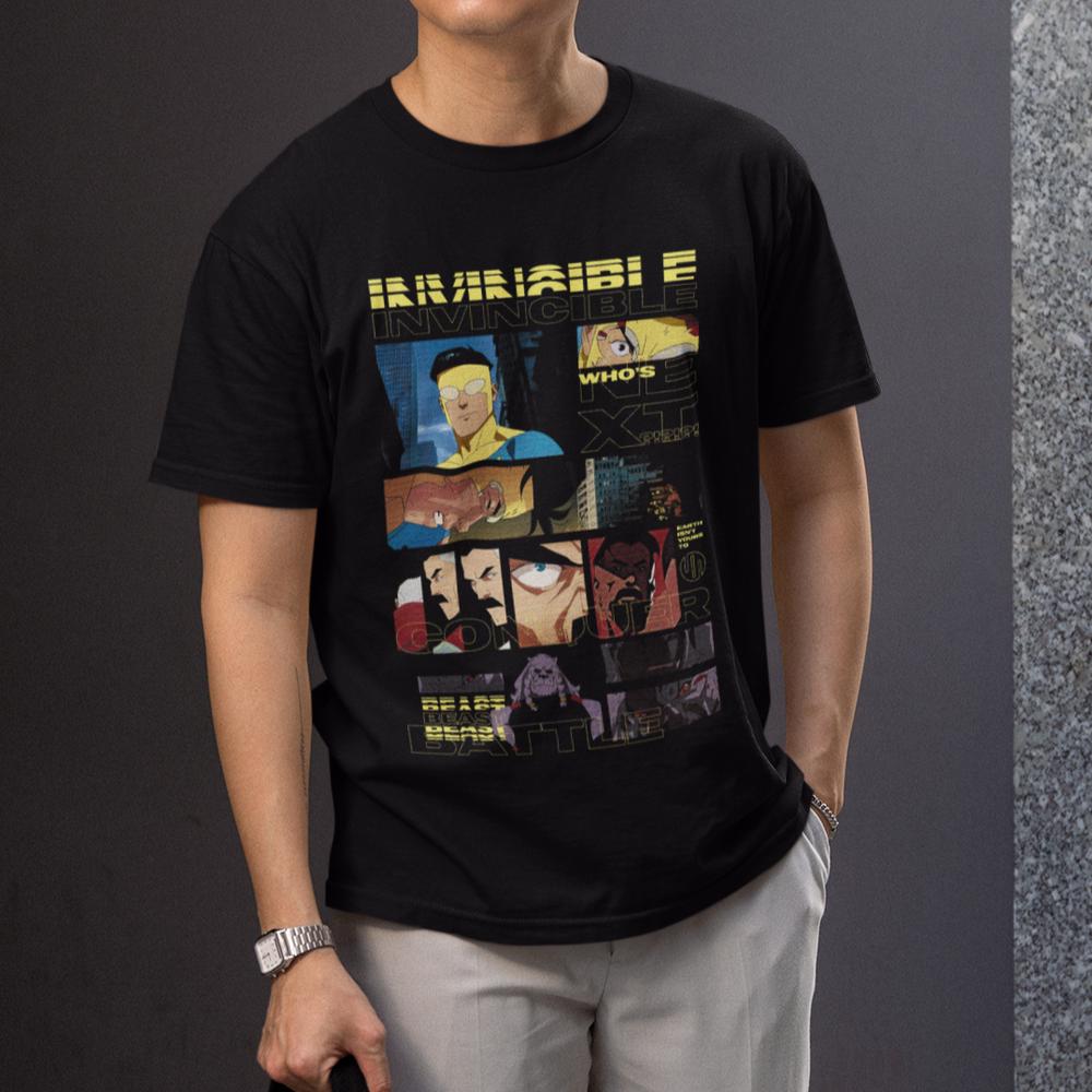 Invincible Graphic TShirt Superhero Comic Anime Style Tee Unisex Fan Shirt S