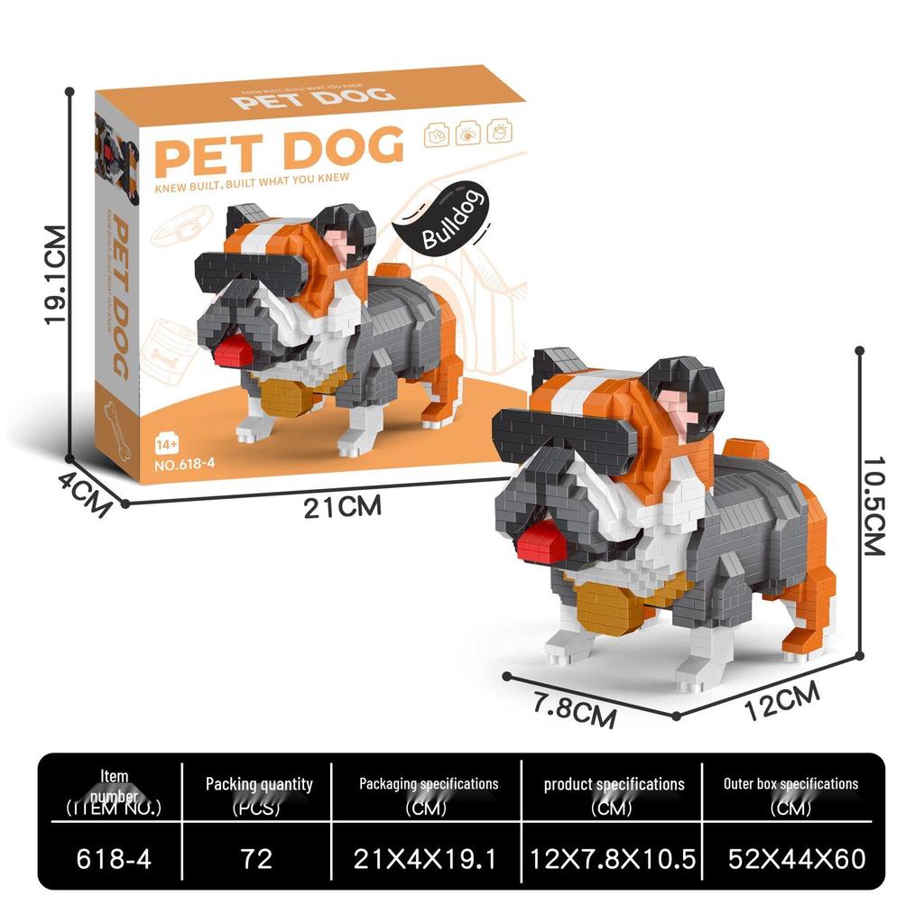 Pet Dog Educational Building Blocks Toy for Ages 14+ - Perfect Gift for Boys, Girls, and Adults.