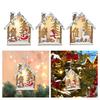 Christmas Hanging Decoration Lighted Wooden House Xmas Ornaments Home Decor