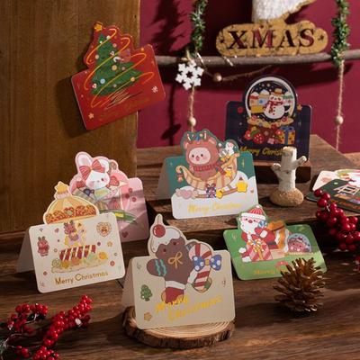 10 stücke Frohe Weihnachten Grußkarten Benutzerdefinierte Leere Papier Karten Weihnachten Party Gruß Einladung für Gäste