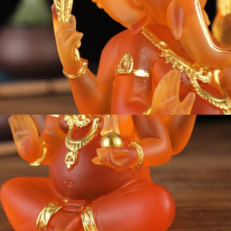 Clear Lord Ganesha Statue Elephant Hindu Sculpture Figurines Resin Home Garden Decoration Buddha Statues Ornament