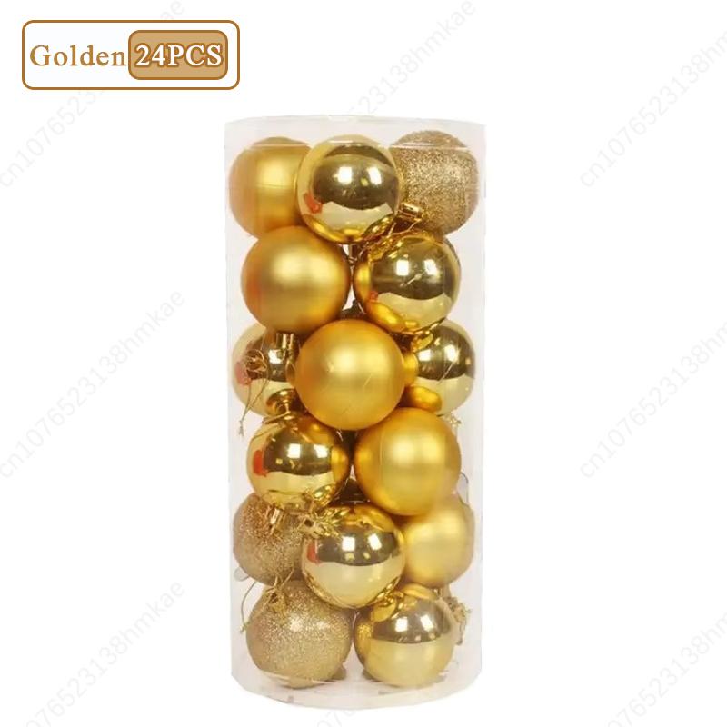 Christmas Tree Balls 3cm 24pcs Multicolor Ornaments Set Shatterproof Baubles Decoration for Xmas Tree Family Party Supplies