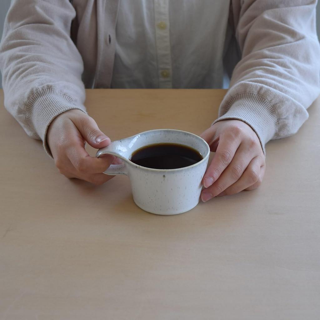 Cană suprapusă Mino Ware Miyama, economisitoare de spațiu, 150 ml, albă, potrivită pentru cuptorul cu microunde și mașina de spălat vase, fabricată în Japonia, aprox.. „Stamug” 81-065-231