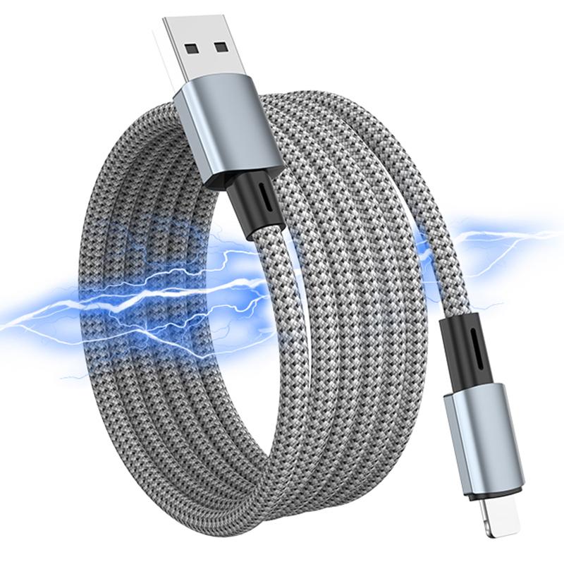 0.3m 12W USB-A To 8Pin Magnetic Charging Cable Mobile Phone 480Mbps Data Cable