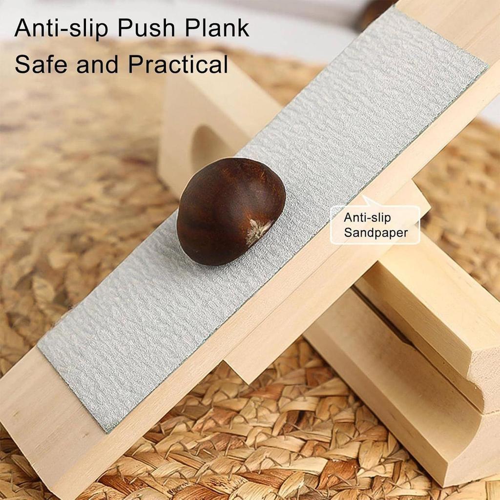 Holz Nussknacker Werkzeug manuelle Kastanienschäler Tragbares Küchennuss-Schneidwerkzeug für Walnuss Nuss Öffnen Knacken Schälen