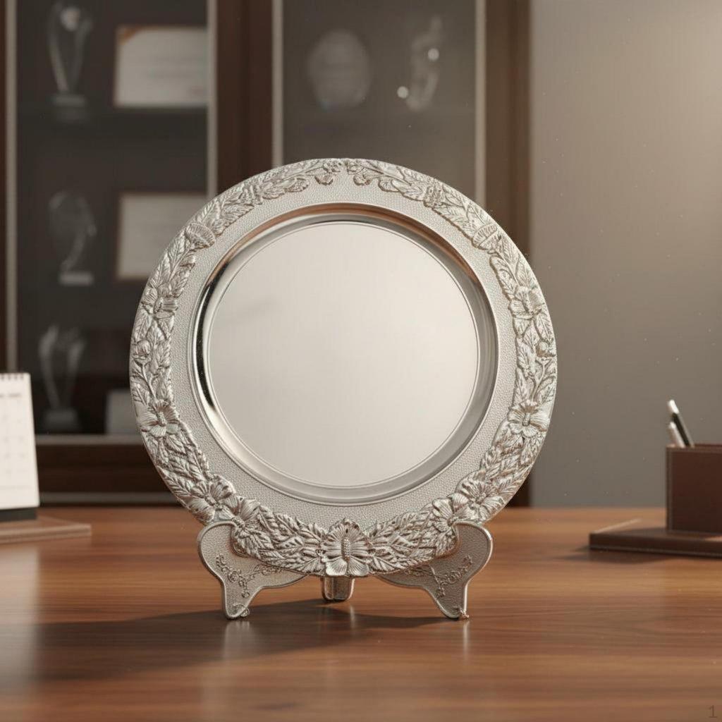 Metal Award Plate HighQuality Engraving Round Trophy Disc Finely Electroplated Engravable