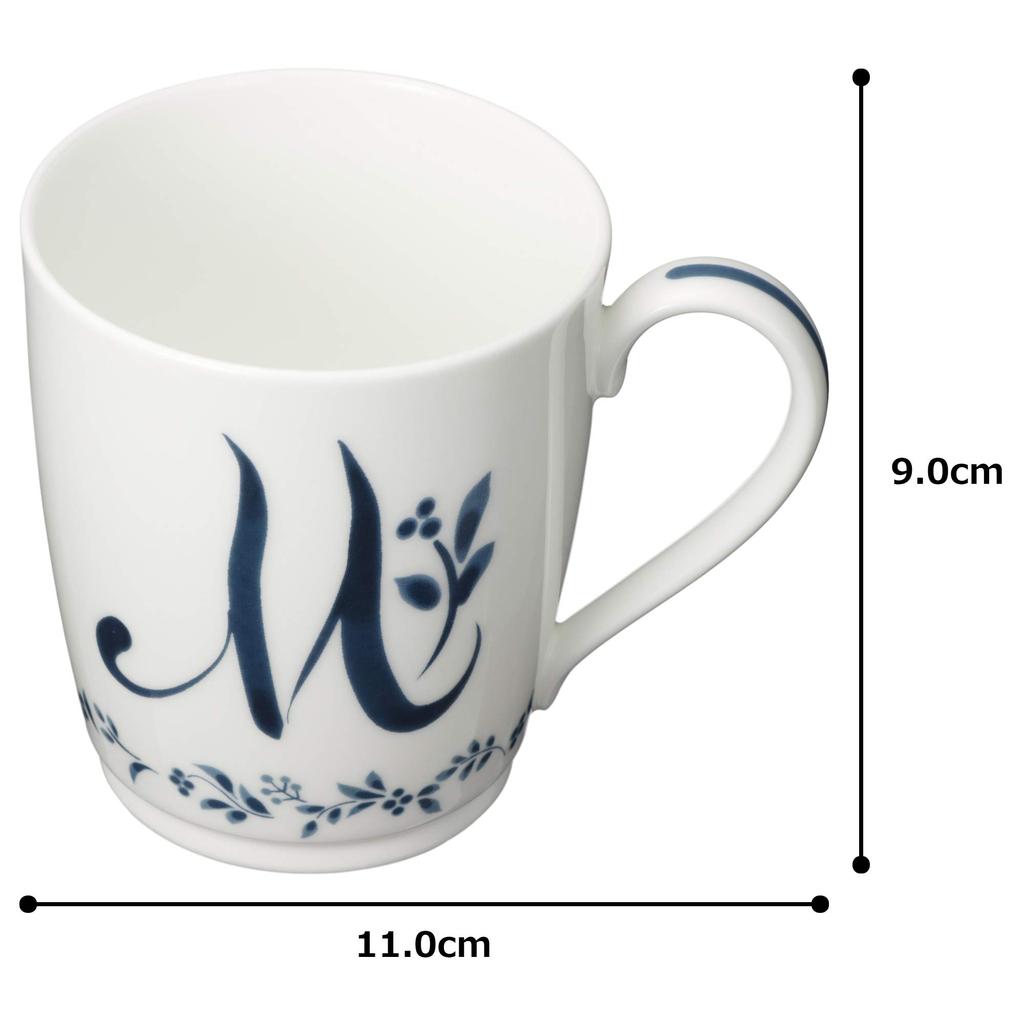 Noritake Alphabet Mug, 285cc, Collection, Microwave and Dishwasher Safe, Medium, Bone China, MT59880/4946-M