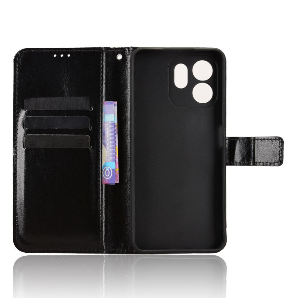 For itel A100C 4G PU Leather Case with Strap Crazy Horse Texture Phone Wallet Cover