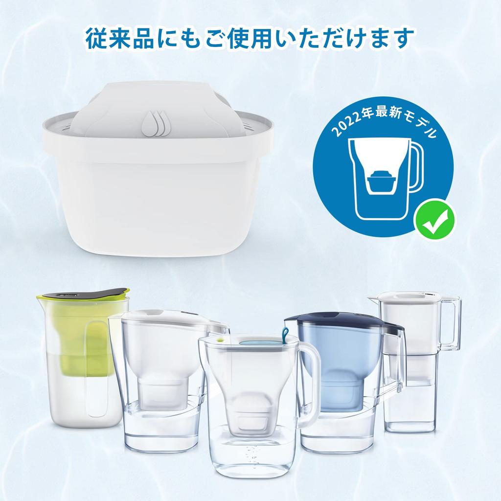 YIZEN Compatible Brita Cartridges for Water Purification, Pot Cartridges, Brita Compatible (Set of 6)