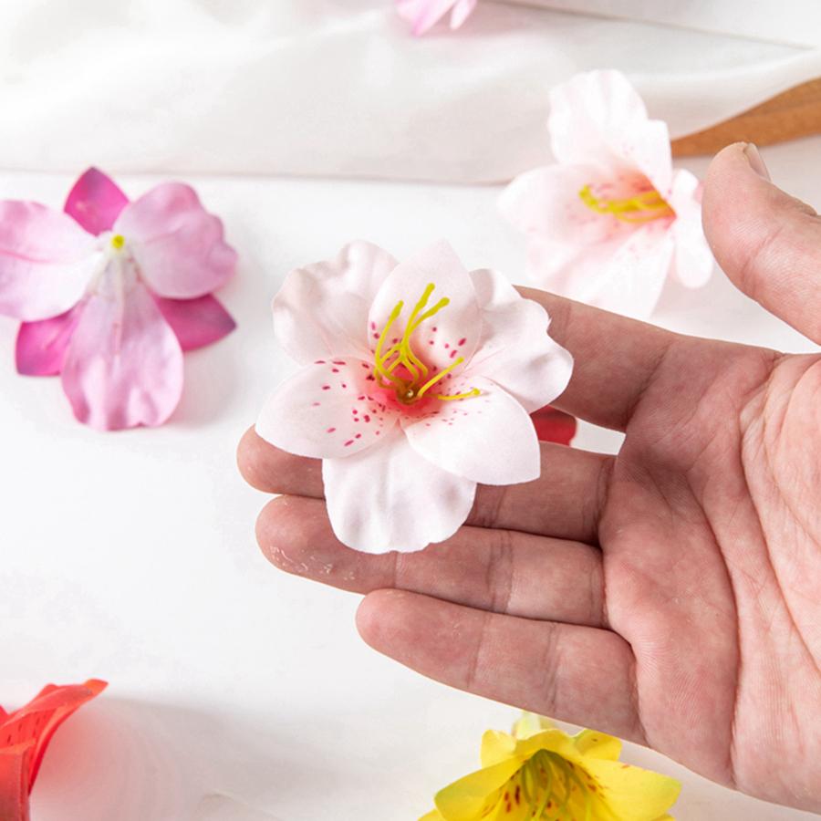 10 Pieces Artificial Flowers Silk Butterfly Orchid Wedding Home Outdoor Arch Decoration Accessories Brooch Diy Christmas Wreath 