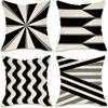Black & White Geometric Pattern Pillow Covers Set of 4 ,,sofa and Chair Cushion Covers, Home Bedroom Room Decoration