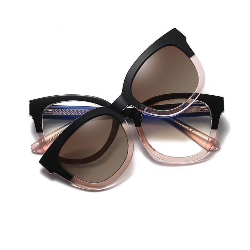 Magnet 2 in 1 Polarized Sunglasses Woman Fashion TR90 Anti Blue Light Women Glasses Frame Vintage Optical Lenses Eyeglasses