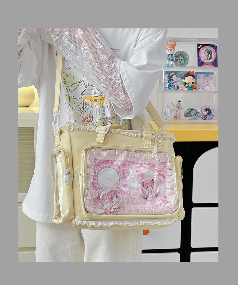Kawaii Bowknot Itabag Tote - Sweet JK Girl Anime Transparent Badge Carrier