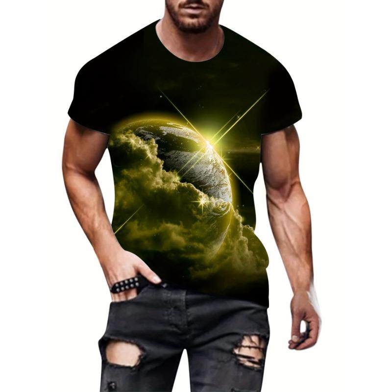 Summer Men's New Shirt 3D Printing Personality Trend Youth Casual Top Summer Light and Breathable Large Size T-shirt