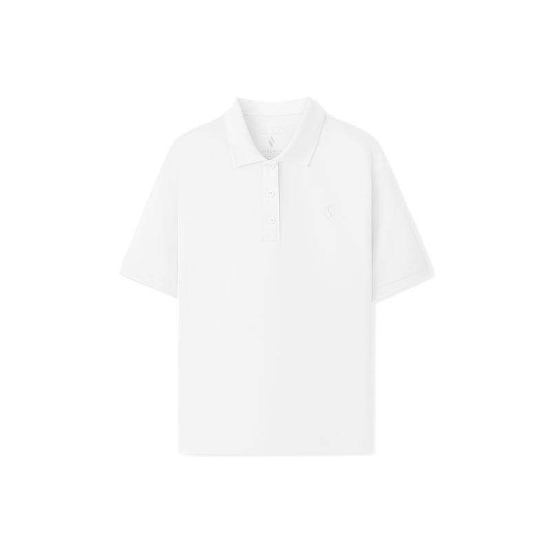 Skechers Comfortable Fashion Casual Versatile Short Sleeve Polo Shirt Women tops Bright-White L225W236-0019 S