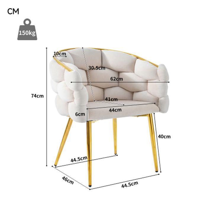 Table de salle à manger - MUVOE - 140 x 80 cm - 6 chaises - Beige - Moderne avec pieds en marbre