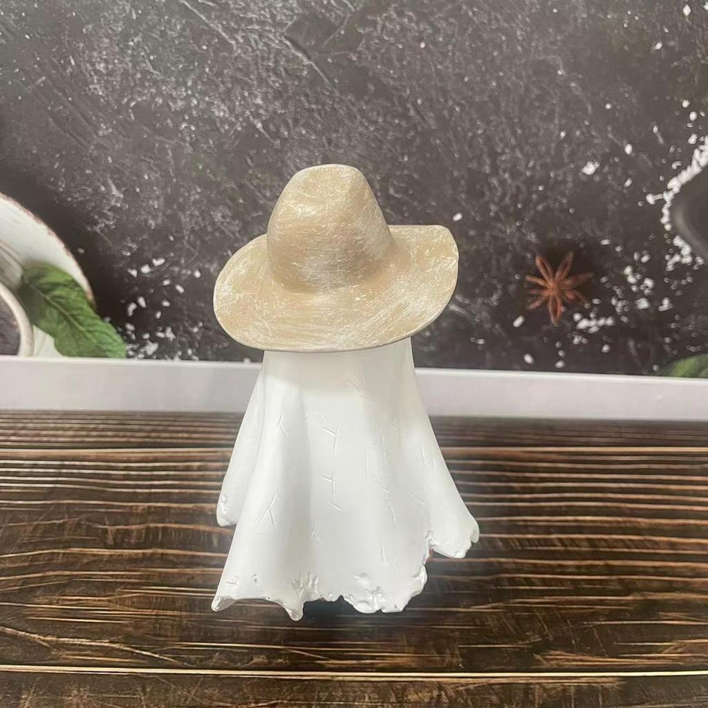 Estátua de Halloween, Estátuas de Cowboy, Estátua de Halloween Usando Bota de Cowboy Estátua Decoração de Halloween Fofa Decorações de Halloween Interior Exterior
