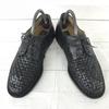 Jan Baran Leather Plain Toe Shoes [Italy/25.5/Black/Intrecciato](USED)