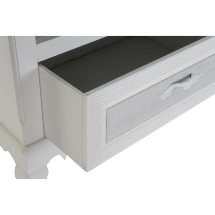 Table basse - Romantique - Blanc - 100 cm - 2 tiroirs - MDF