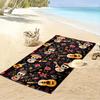 Tag der Toten Schädel Gitarre Blumendekor Strandtuch schnelltrocknend für Reisen Outdoor-Sport Joggen Strand und Schwimmen