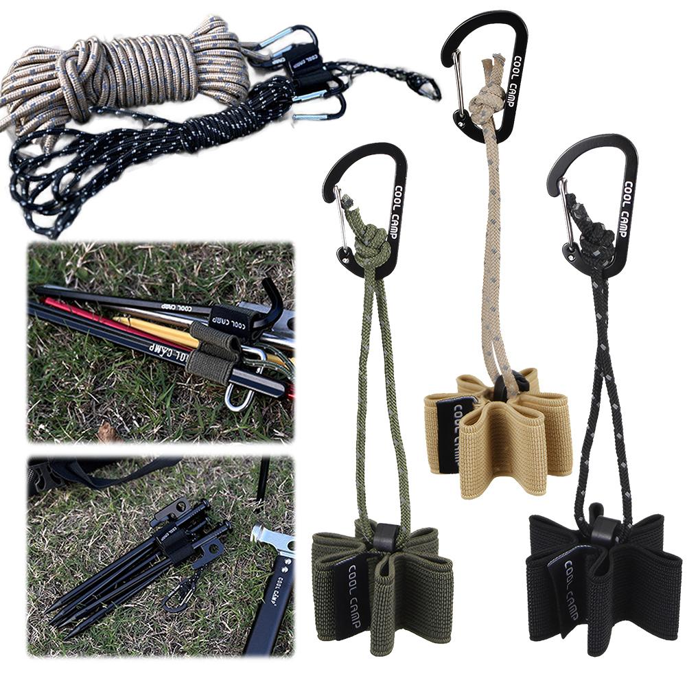 6-Hole Ground Nails Storage Strap Retractable Portable Tent Stakes Storage Belt Canopy Peg Storage Strap for Hiking Picnic