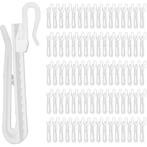 80 Pcs Plastic Curtain Hooks, Adjustable Pinch Pleat Hooks for Window Curta, Door-Curtain, Shower-Curtain (70mm/2.75inch)
