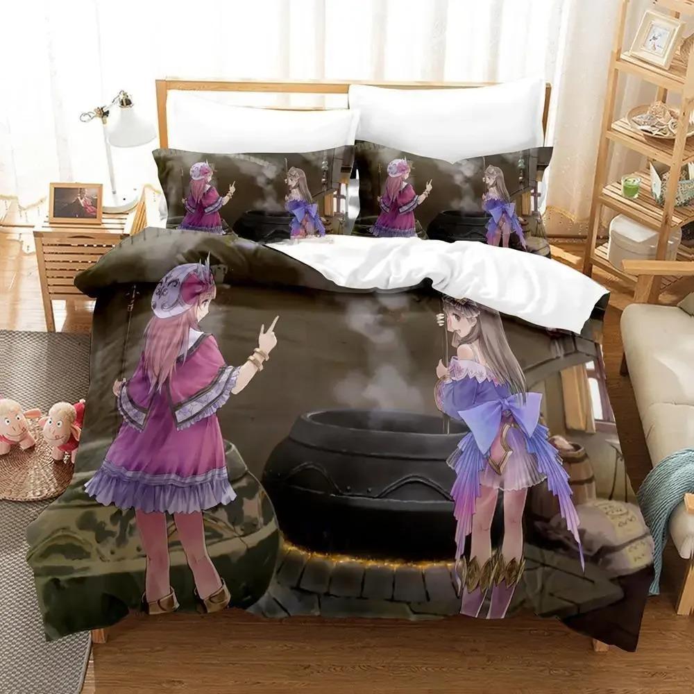 

Comfortable Cartoon Pattern Duvet Cover Set with Duvet Cover and Pillowcases King Queen Twin Sizes for Adults and Kids 70x133cm 2pcs