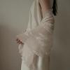 Sheer Lace Scarf [Beige]