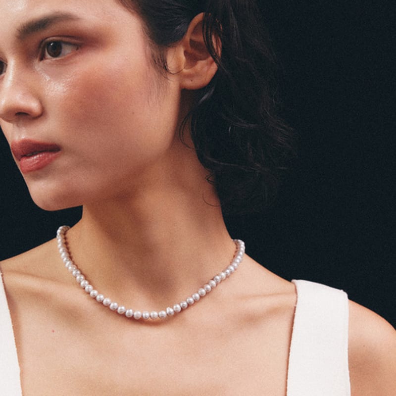 Lowool Gray Pearl Necklace