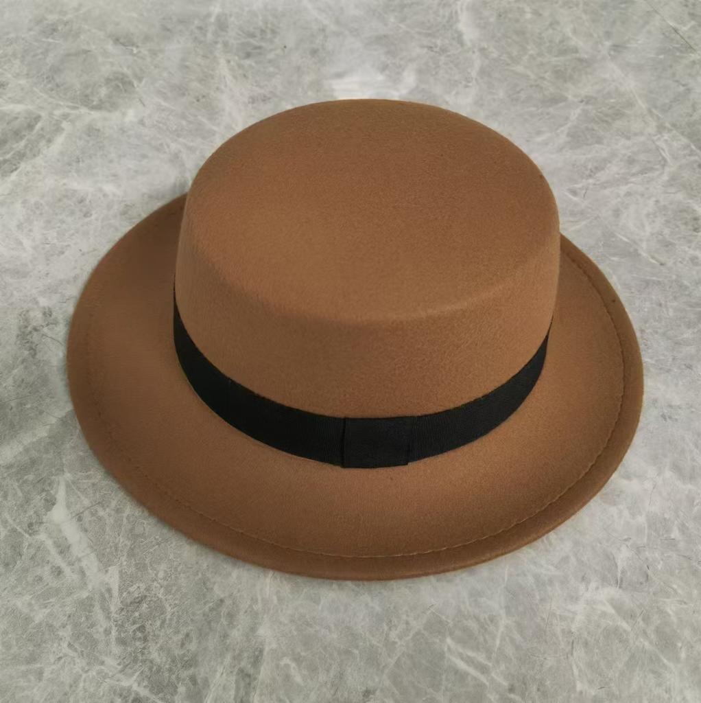 Autumn and Winter New Top Hat, Flat Top Flat Edge European and American Tide Hat, Creative Decorative Hat, Agent To Join