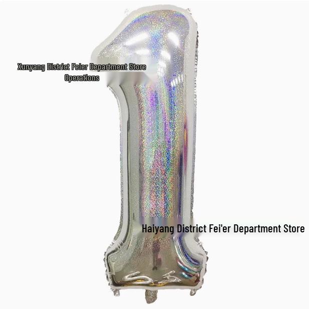 40-inch Aluminum Foil Laser Number Balloons for Birthday and Wedding Decorations
