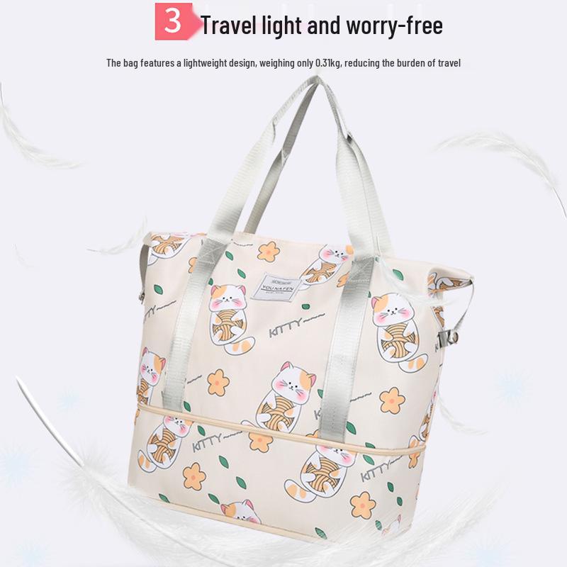 Büyük Kapasiteli Seyahat Düzenleyici: Kıyafetler, Kısa Seyahatler ve Kuru/Islak Ayrımı için Çok Yönlü Saklama Çantası