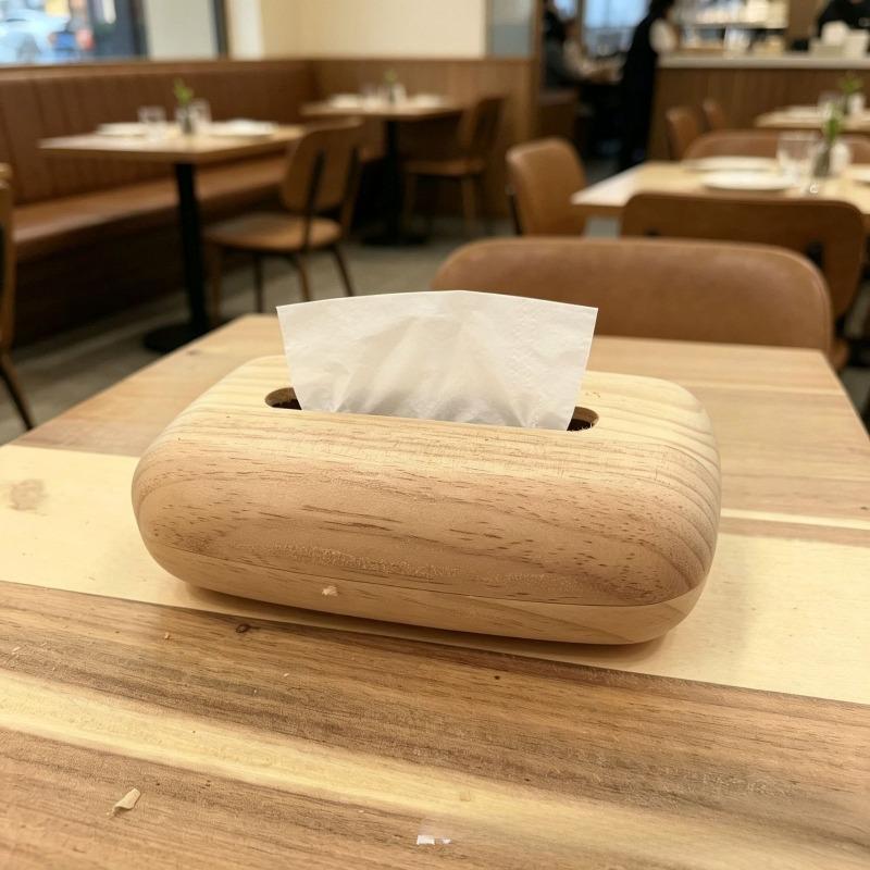 Minimalist Walnut Tissue Box Cover, Modern Rectangular Design with Detachable Lid, Home Decor for Desktop and Bathroom