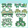 Adorable St. Patrick's Day Costume Glasses Featuring Green Hats And Cute Shamrocks