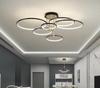 Modern minimalist led chandelier light luxury art gold circle livingroom restaurant bedroom kitchen home decor hanging Lights