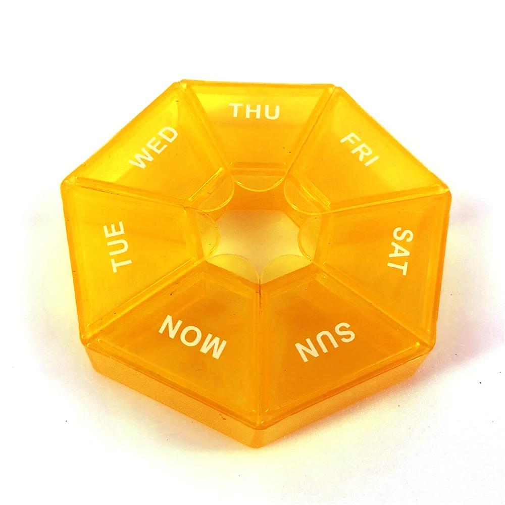 

Пластиковый контейнер для таблеток на 7 сеток, коробка для конфет на 7 дней, портативный держатель для планшета, дорожный органайзер, контейнер-дозатор оранжевый