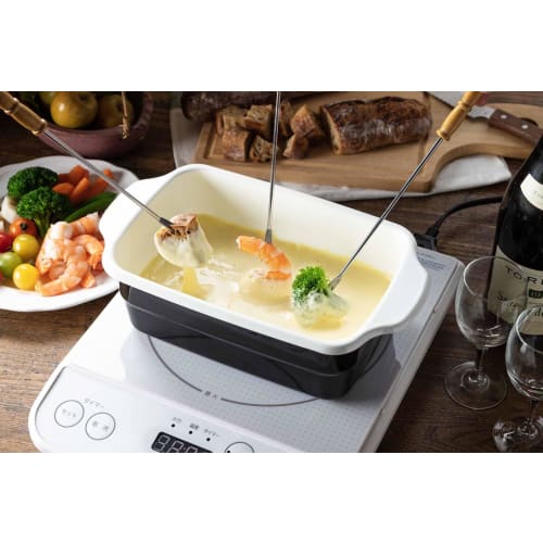 Takagi Metal Enamel Deep Fryer/Tempura Pan, Square, 28.3 X 16.1 X 8.7 Cm, Black, Maximum Oil Capacity: Approx. 1.0 L, Ideal for Longer Foods, Small, C