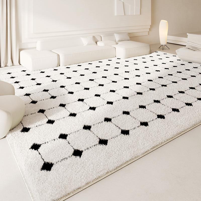 Cream Style Carpets for Living Room Light Luxury Bedroom Decor Carpet Fluffy Soft Cloakroom Plush Rug Home Washable Thicken Mat