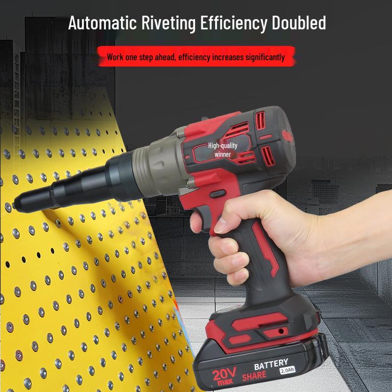 High-Power Cordless Brushless Rivet Gun with Lithium Battery