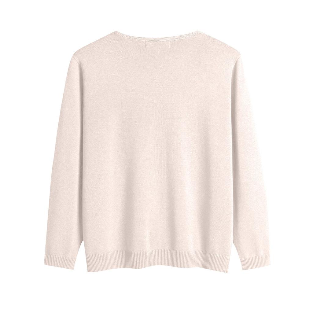 Women's Fashion Loose Knit Sweater Bottom Shirt V-Neck Pullover Long Sleeve Solid Color Top