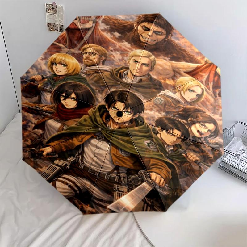 Attack Titan Automatic Umbrella - Suitable Travel Outdoor Portable Umbrella Birthday Gift Daily Essentials